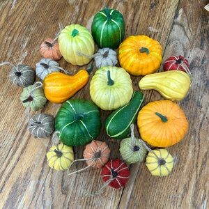 Assorted Decorative Pumpkin and Gourd Set